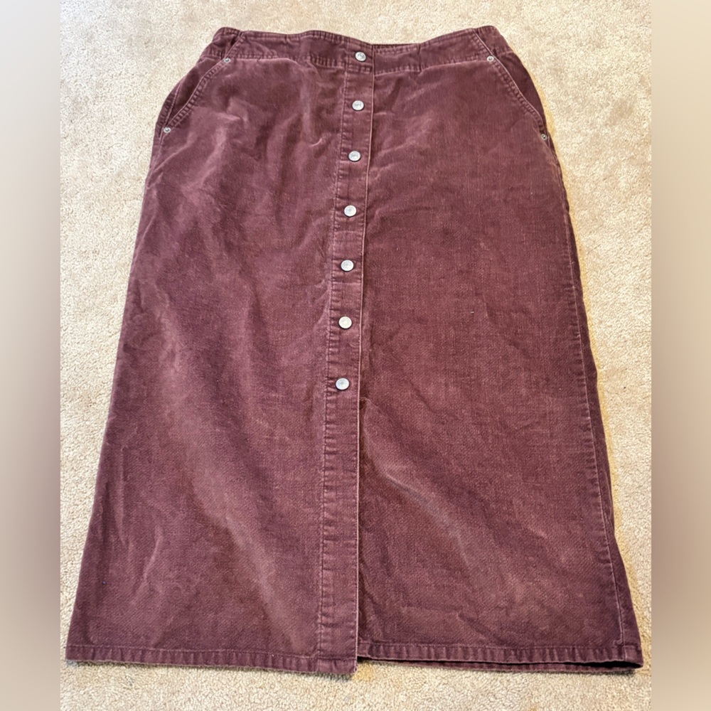 Vintage Levi’s Maxi Corduroy Button-Front Skirt - 12MIS